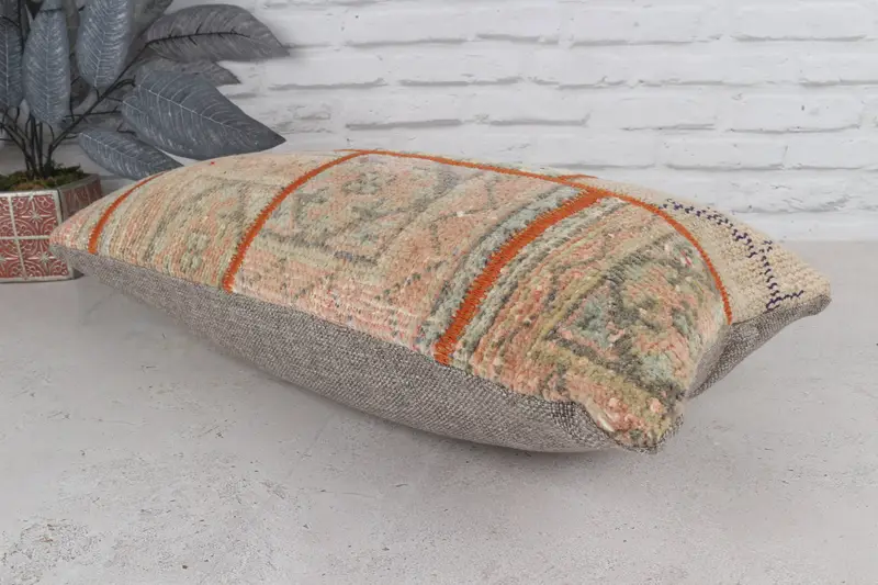 Kilim Pillow Cover, Boho Pillow, 12x24 Brown Cushion Cover, Ethnical Kilim Rug Pillow, Customized Pillow Case, Pillow Sham, Aesthetic Pillow Sham - 7