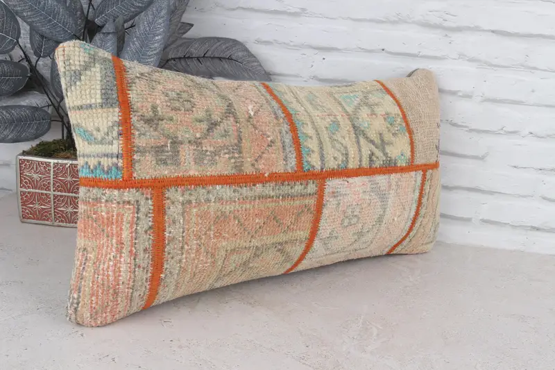 Kilim Pillow Cover, Boho Pillow, 12x24 Brown Cushion Cover, Ethnical Kilim Rug Pillow, Customized Pillow Case, Pillow Sham, Aesthetic Pillow Sham - 5