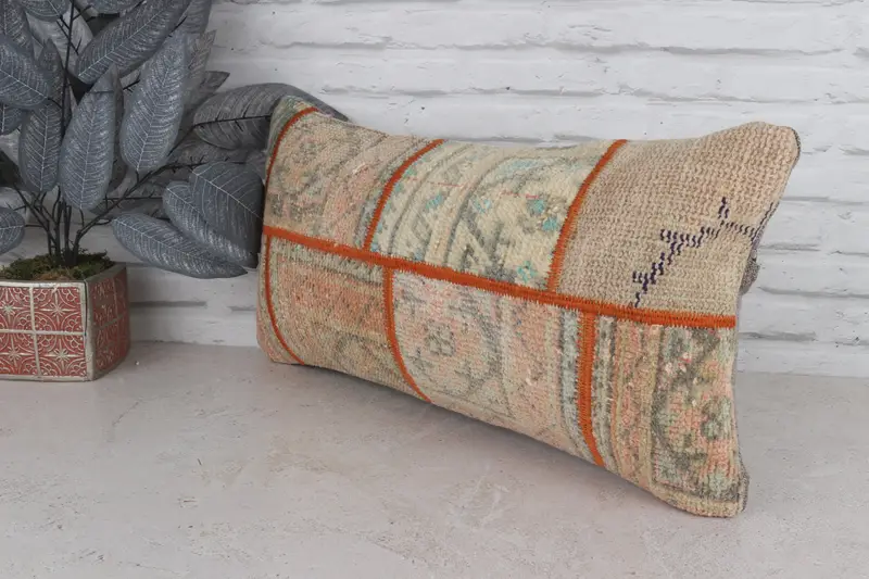 Kilim Pillow Cover, Boho Pillow, 12x24 Brown Cushion Cover, Ethnical Kilim Rug Pillow, Customized Pillow Case, Pillow Sham, Aesthetic Pillow Sham - 4