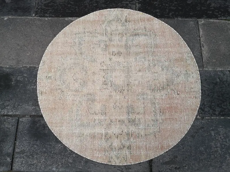 Grauer Orientteppich, 3,33 x 3,33 Fuß, elegantes Dekor