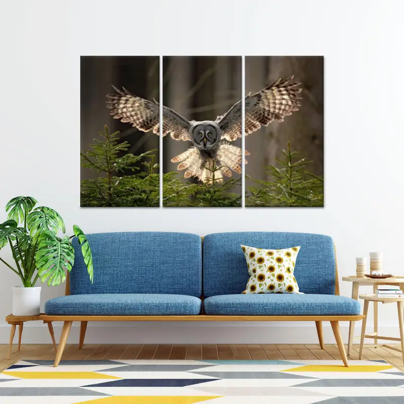 Man Cave, Çiftlik Evi Dekoru için Zarif Baykuş Sevgilisi Kanvas Tablo