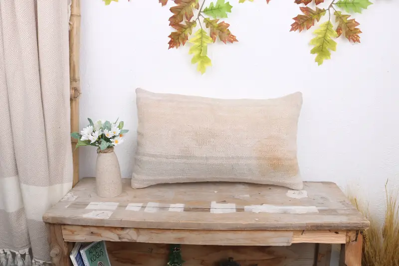12x20 White Pillow Cover, Interior Designer Pillow, Pillow for Sofa, Pillow Cover, Pastel Pillow Cover, Vintage Pillow, Handmade Cushion Case - 1