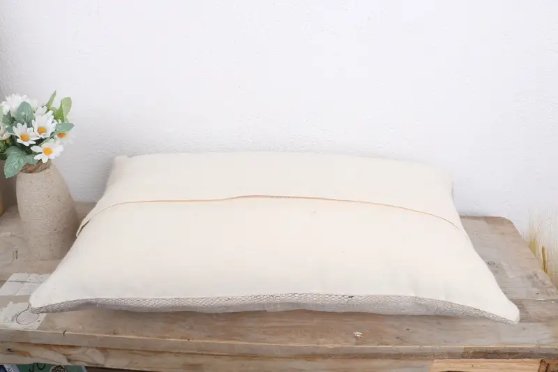 12x20 White Pillow Cover, Interior Designer Pillow, Pillow for Sofa, Pillow Cover, Pastel Pillow Cover, Vintage Pillow, Handmade Cushion Case - 7