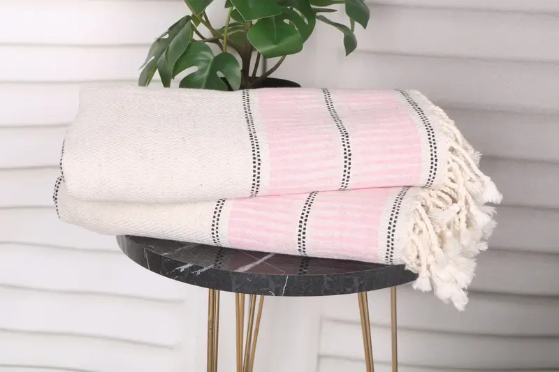 Home Decor Gifts, Pool Towels, Custom Wedding Gifts, Florida Bachelorette Party Favors, 70x40 Linen Striped Towel, Gift For Him, Bridal Party Gifts - 3