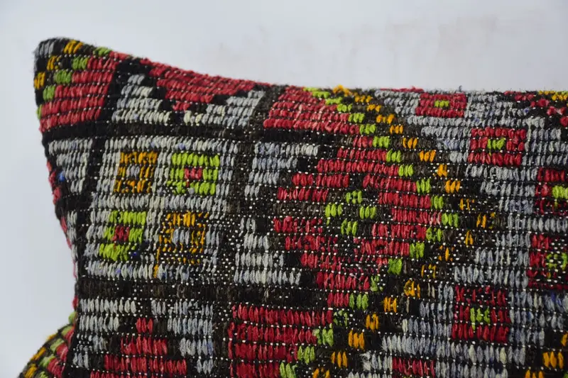 Handmade Throw Pillow, 12x48 Blue Cushion Cover, Kilim Pillow, Square Throw Cushion, Kilim Cushion Sham, Pillow, Vintage Kilim Pillow - 2