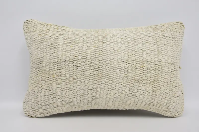 Plaid Throw Pillow Cover, Gift Beige Gift for Him 12x20 inch Cushion Case - 1