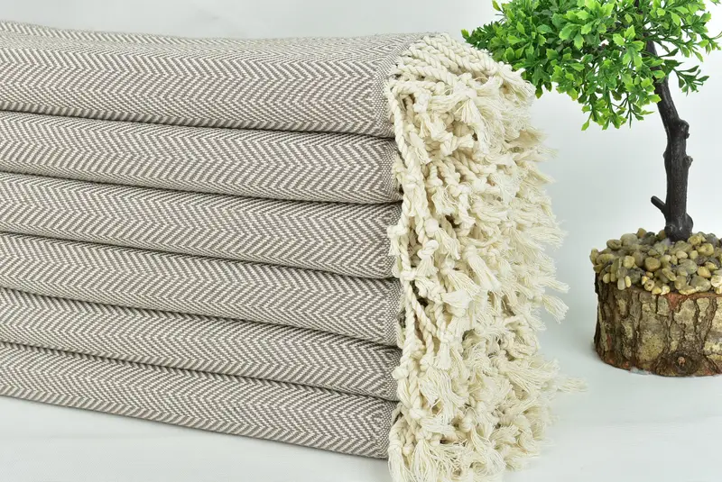 Custom Beach Towel, Gift For Coworker, Large Turkish Towel, Gifts For Him, Quick-dry travel peshtemal towel, 70x40 Cotton Herringbone Towel - 3