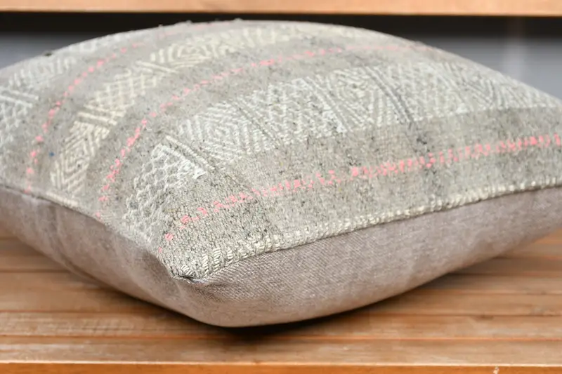Home Decor Pillow, Tribal Cushion Case, Pillow Sham, Bright Cushion Case, Kilim Pillow Cover, Vintage Pillow, 20x20 Gray Pillow Cover - 4