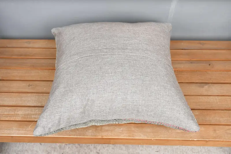 Home Decor Pillow, Tribal Cushion Case, Pillow Sham, Bright Cushion Case, Kilim Pillow Cover, Vintage Pillow, 20x20 Gray Pillow Cover - 5