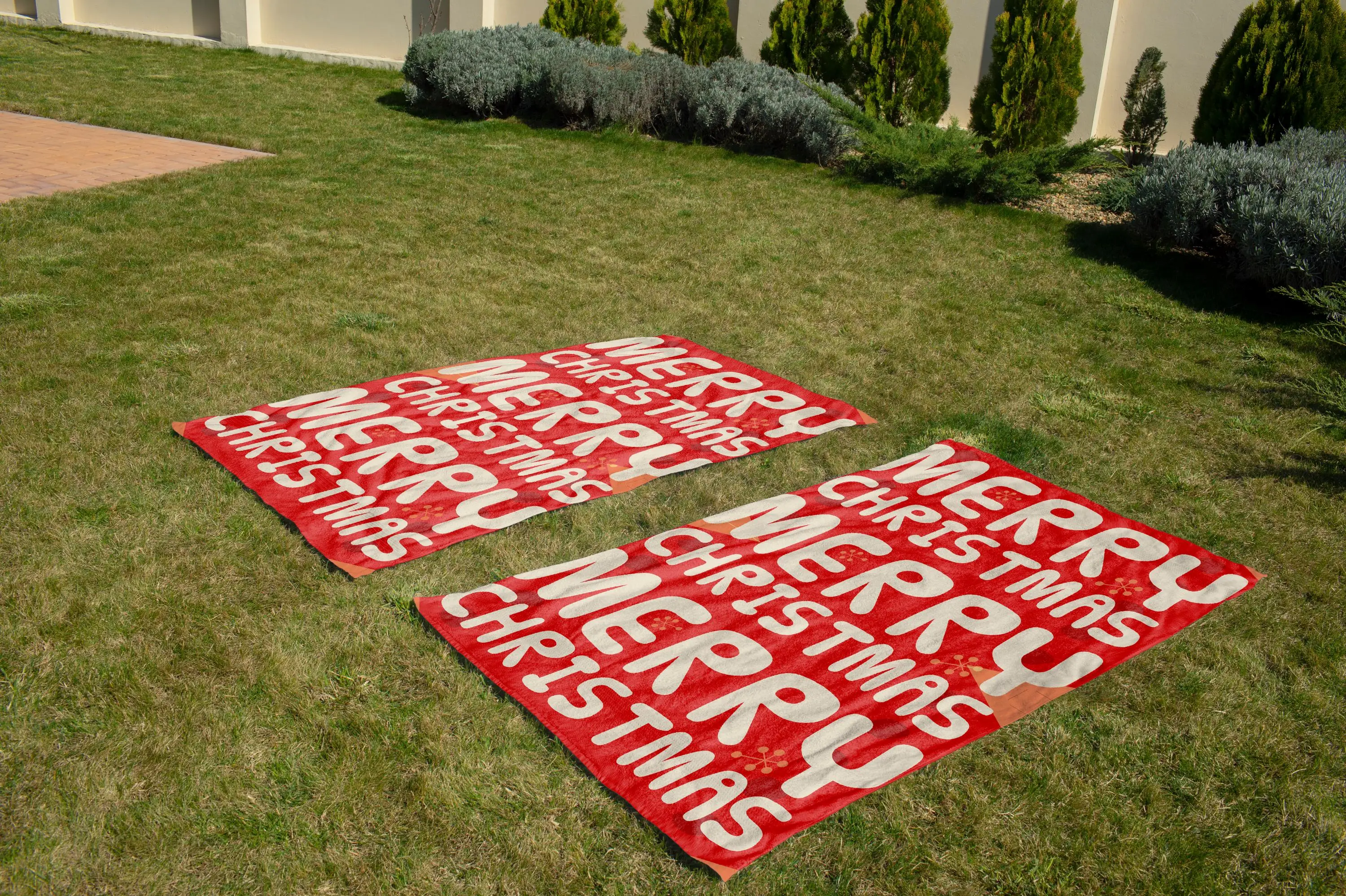 Merry Christmas Gift Red Beach Towel 12x20 inch, 20x40 inch, 28x56 inch - 1