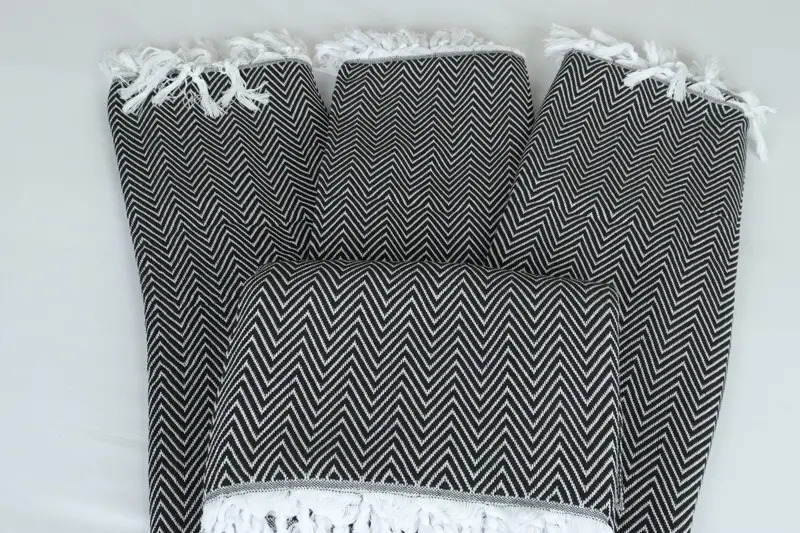 96x80 Cotton Chevron Towel, Wedding Shower Gift, Spooky Bachelorette Party, Custom Blanket, Monogram Blanket, Tablecloth, Organic Throw - 5