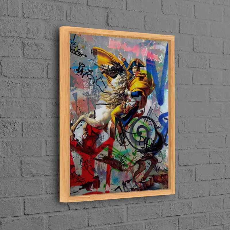 Napoleon's Triumph: Banksy-Inspired Printed Canvas Art