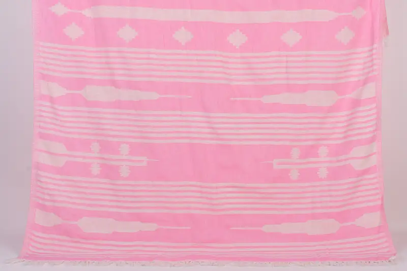 Pink Beach Towel, Organic Cotton, Bachelorette Party Favors, 68x37 Inches