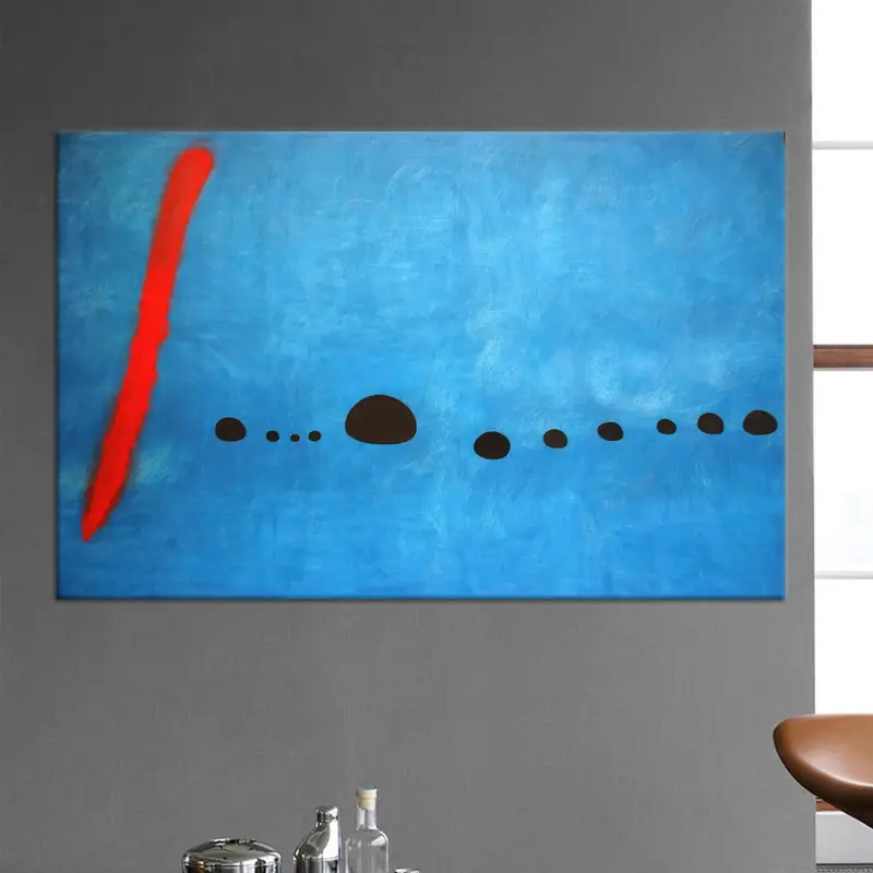Moderne abstrakte blaue Leinwand: trendiges, minimalistisches, künstlerisches Dekor