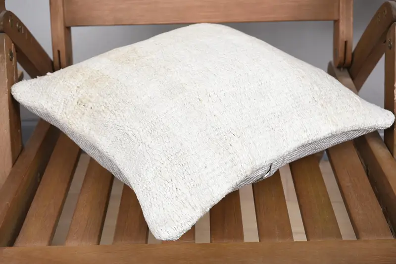 Turkish Pillow, Kilim Cushion Sham, Farmhouse Cushion Cover, 14x14 Beige Cushion Case, Cushion Case, Vintage Kilim Throw Pillow - 4