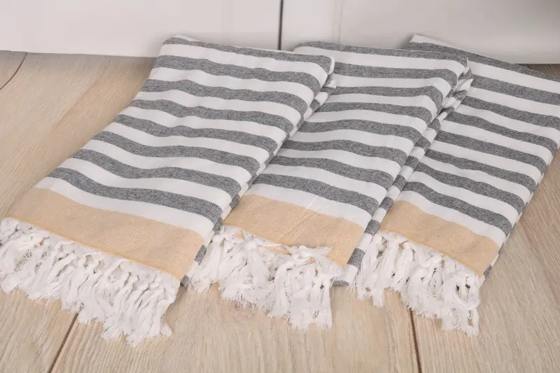 Large Turkish Towel, 68x40 Cotton Striped Terry Towel, Bachelorette Party Decorations, Embroidered Towel, Custom Name Towel, Gift Boxes Towel - 6