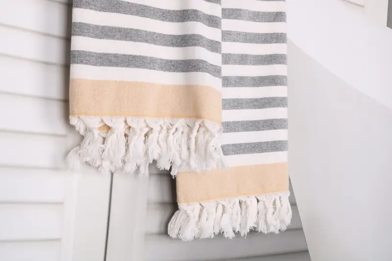 Large Turkish Towel, 68x40 Cotton Striped Terry Towel, Bachelorette Party Decorations, Embroidered Towel, Custom Name Towel, Gift Boxes Towel - 8