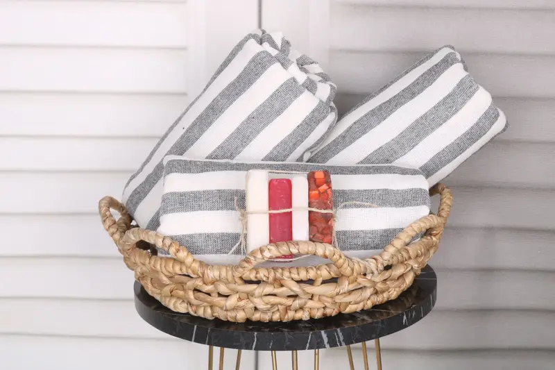 Large Turkish Towel, 68x40 Cotton Striped Terry Towel, Bachelorette Party Decorations, Embroidered Towel, Custom Name Towel, Gift Boxes Towel - 4