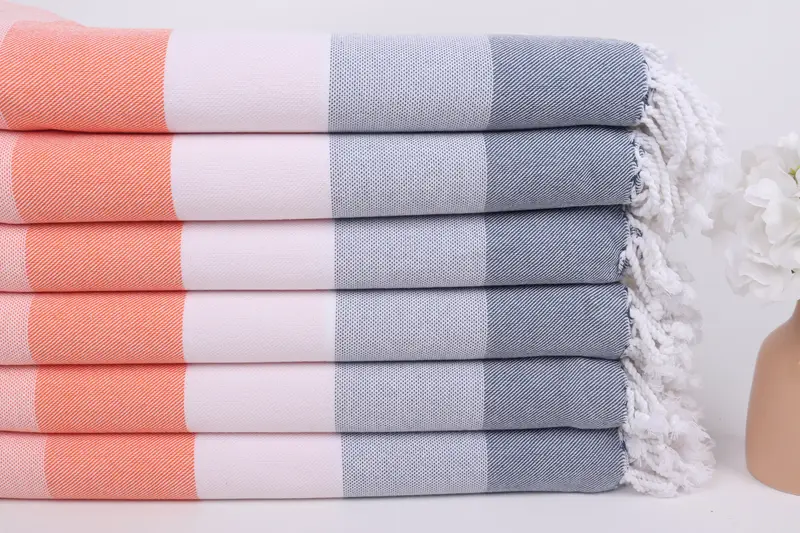 Quick-dry peshtemal, Christmas Gift, Luxury towel, Hammam Towel USA, Summer Gift, Organic cotton Turkish peshtemal towel, 70x40 Cotton Striped Towel - 3