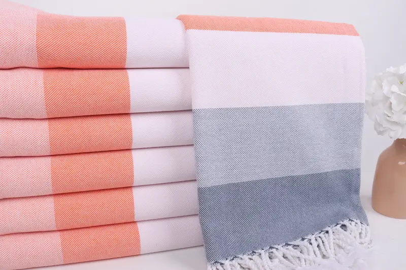 Quick-dry peshtemal, Christmas Gift, Luxury towel, Hammam Towel USA, Summer Gift, Organic cotton Turkish peshtemal towel, 70x40 Cotton Striped Towel - 2