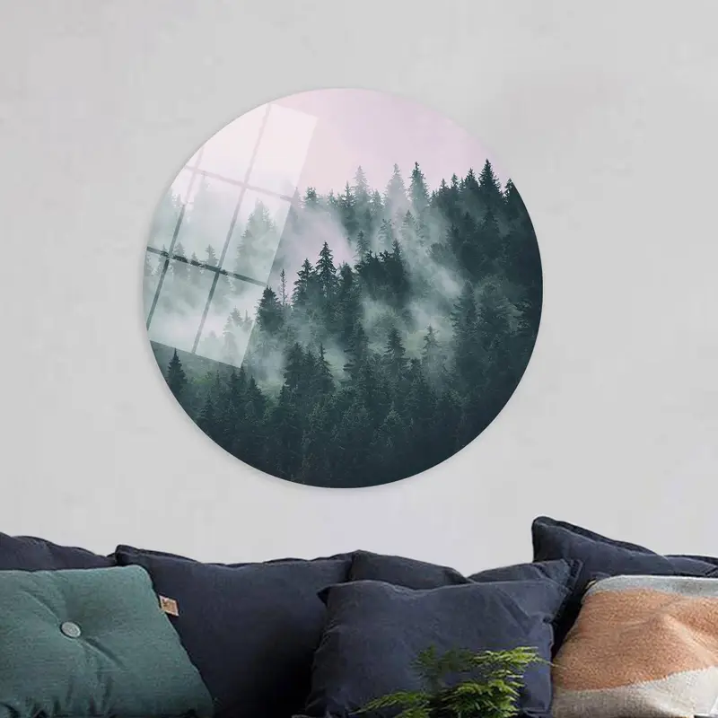 Enchanting Misty Mountain Forest Landscape Printed Canvas Art