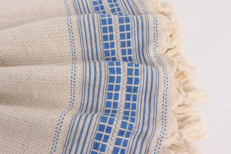 96x94 Linen Striped Towel, Halloween Bachelorette Party, Custom Wedding Gifts, Woven Throw Blanket, Boyfriend Gift, Decorative Bedspread, Bedspread - 8