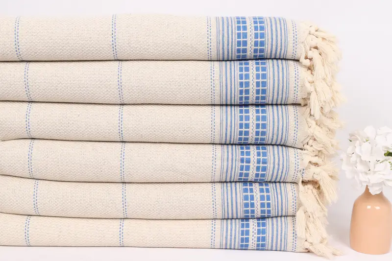 96x94 Linen Striped Towel, Halloween Bachelorette Party, Custom Wedding Gifts, Woven Throw Blanket, Boyfriend Gift, Decorative Bedspread, Bedspread - 3