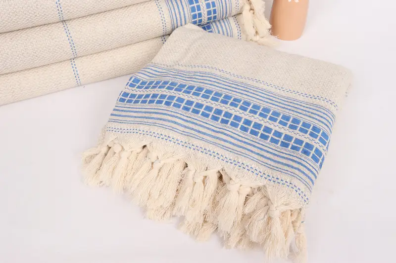 96x94 Linen Striped Towel, Halloween Bachelorette Party, Custom Wedding Gifts, Woven Throw Blanket, Boyfriend Gift, Decorative Bedspread, Bedspread - 5