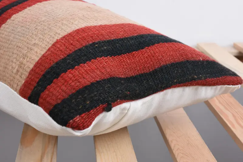 Antique Pillows, Pillow Cover, Throw Kilim Pillow, Authentic Pillow Cover, Ethnical Kilim Rug Pillow, 12x24 Red Cushion Cover - 7