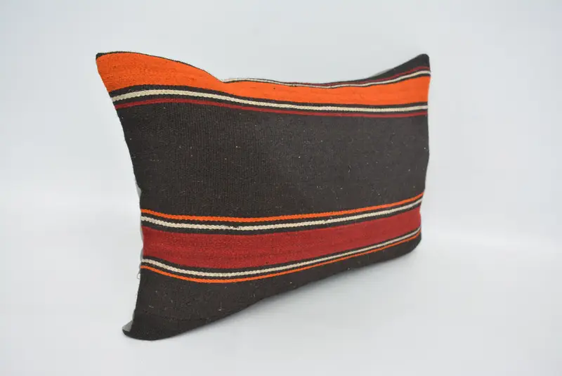 Sofa Pillow Sham, Cushion Case, Kilim Pillow Cover, Pillow for Couch, Gift Pillow, 16x24 Brown Pillow Cover, Outdoor Bolster Pillow Case - 3