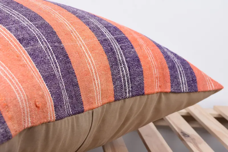 Vintage Kilim Throw Pillow, Turkish Kilim Pillow, Outdoor Pillow, Pillow Cover, Antique Pillows, Tribal Pillow Case, 24x24 Orange Cushion Cover - 7