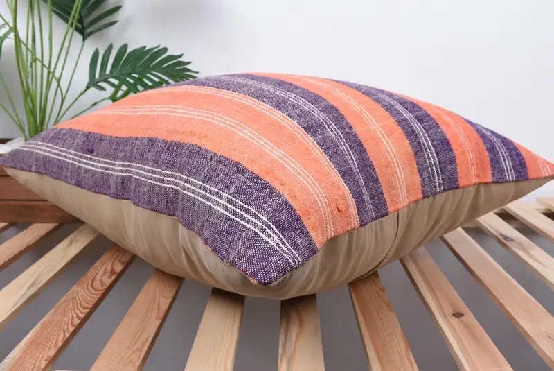 Vintage Kilim Throw Pillow, Turkish Kilim Pillow, Outdoor Pillow, Pillow Cover, Antique Pillows, Tribal Pillow Case, 24x24 Orange Cushion Cover - 6