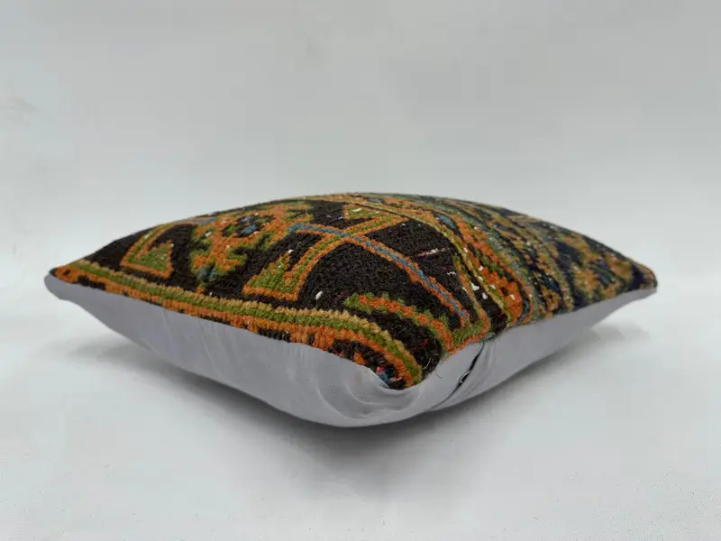 Shabby Chic Cushion, Cushion Case, 16x16 Yellow Cushion Case, Handmade Kilim Cushion, Vintage Pillow, Kilim Cushion Sham - 7