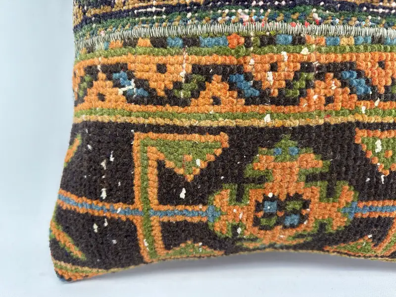 Shabby Chic Cushion, Cushion Case, 16x16 Yellow Cushion Case, Handmade Kilim Cushion, Vintage Pillow, Kilim Cushion Sham - 2