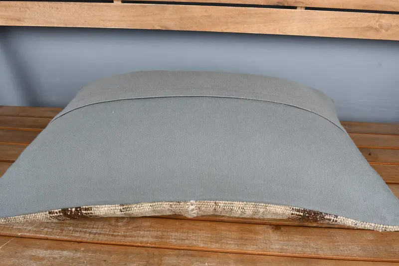 Pillow Sham, 16x24 Beige Cushion Case, Outdoor Patio Pillow Case, Pillow for Couch, Boho Pillow Sham Cover, Bench Pillow Case, Throw Kilim Pillow - 5