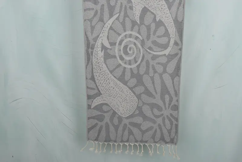 40x18 Cotton Whale Design Towel, Small Bath Towels, Monogrammed Hand Towel, Home Decor Gifts, Personalized Gifts, Wedding For Favor, Summer Towel - 1