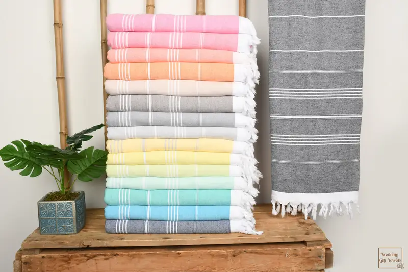 Grandma Gift Turkish Cotton Striped Terry Towel, 36x70 Inches
