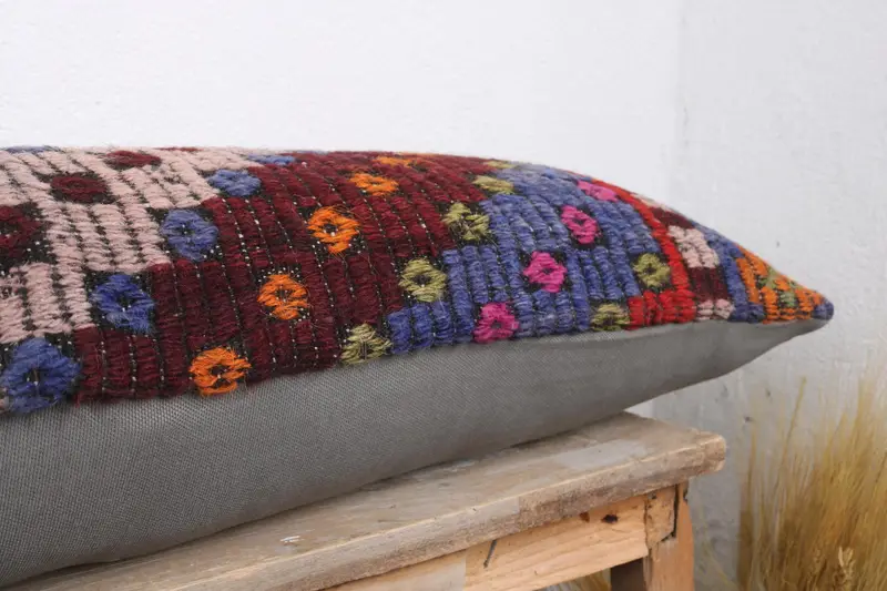 Turkish Corner Pillow Cover, Pillow for Sofa, Sofa Pillow, 12x36 Purple Cushion Cover, Turkish Pillow, Interior Designer Pillow, Cushion Cover - 6