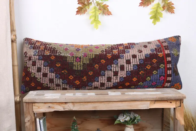 Turkish Corner Pillow Cover, Pillow for Sofa, Sofa Pillow, 12x36 Purple Cushion Cover, Turkish Pillow, Interior Designer Pillow, Cushion Cover - 2