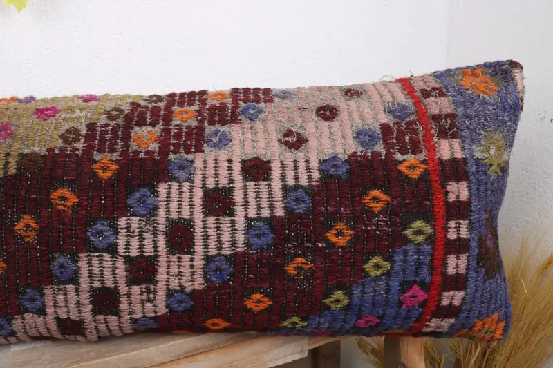 Turkish Corner Pillow Cover, Pillow for Sofa, Sofa Pillow, 12x36 Purple Cushion Cover, Turkish Pillow, Interior Designer Pillow, Cushion Cover - 5