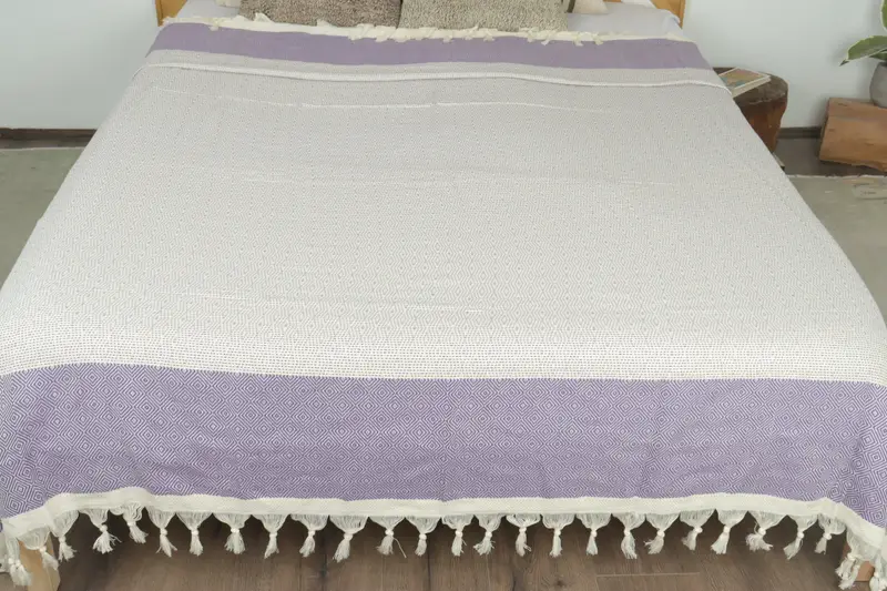 Bachelorette Gifts, Organic Beach Blanket, Personalized Blanket, 104x80 Cotton Diamond Towel, Decorative Blanket, Custom Gift, Custom Shower Curtain - 8
