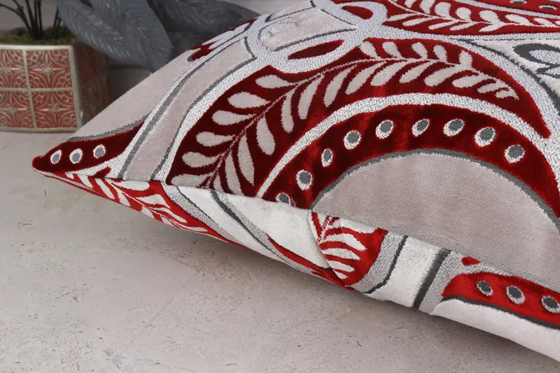 Natural Pillow, Pillow for Couch, Cushion Cover, Interior Designer Pillow, Turkish Kilim Pillow, 20x20 Red Cushion, Aesthetic Cushion Cover - 6