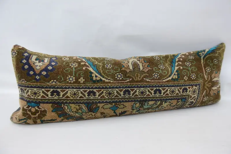 Kilim Pillow Cover, Pillow Sham, 16x48 Brown Cushion Cover, Vintage Kilim Pillow, Muted Cushion Case, Luxury Pillow Sham, Pillow for Sofa - 3