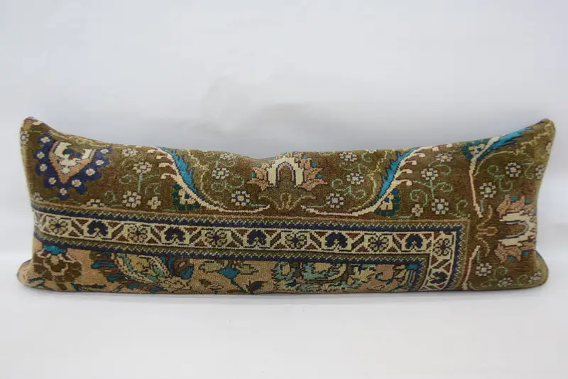 Kilim Pillow Cover, Pillow Sham, 16x48 Brown Cushion Cover, Vintage Kilim Pillow, Muted Cushion Case, Luxury Pillow Sham, Pillow for Sofa - 4