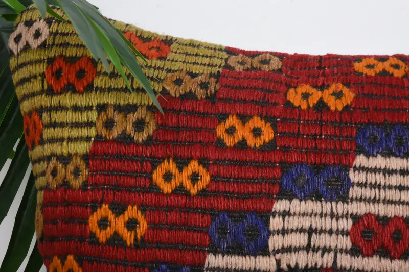 Pillow Case, Turkish Kilim Pillow, Home Decor Pillow, 14x14 Red Cushion Case, Natural Cushion Cover, Pastel Pillow Cover, Boho Pillow - 2