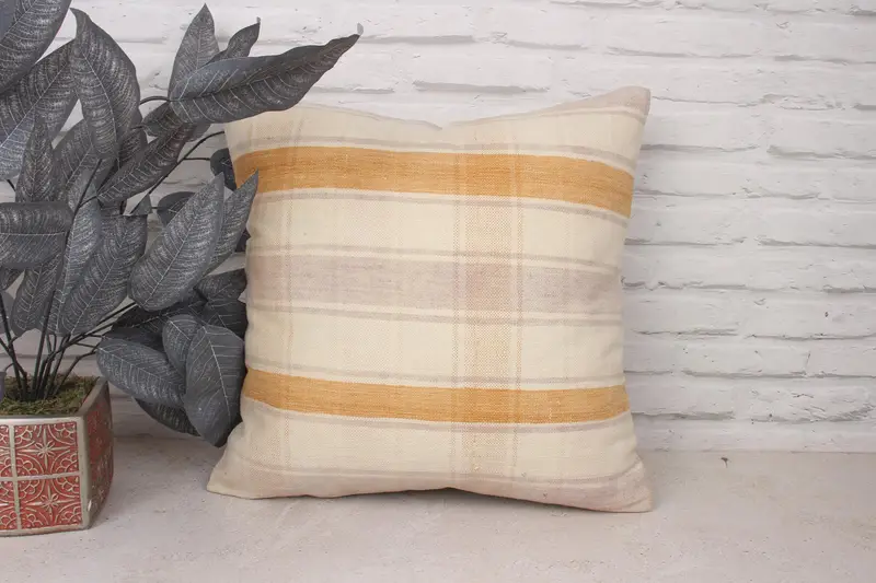 18x18 Gray Pillow Cover, Outdoor Patio Cushion Case, Pillow Case, Kilim Pillow, Retro Cushion Case, Pillow for Couch, Pillow for Sofa - 1