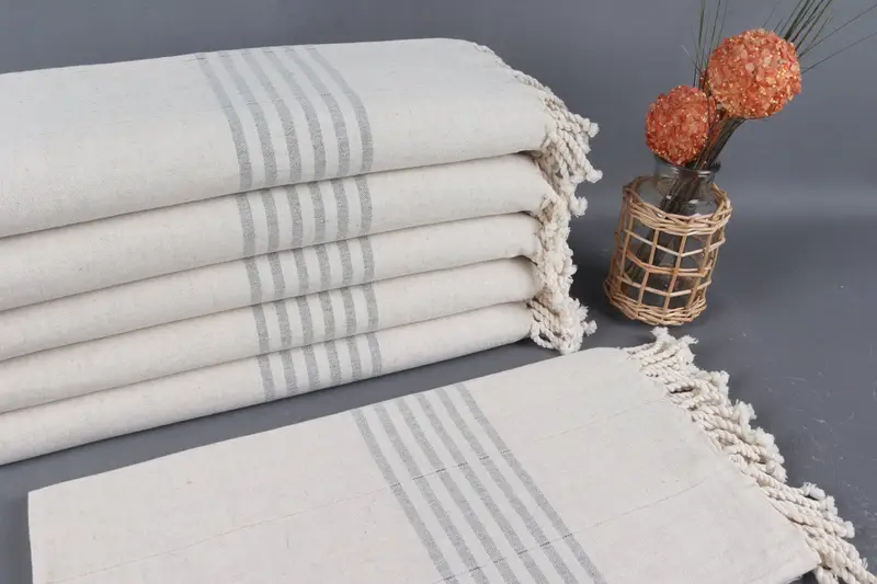Soft towel, Monogrammed Beach Towel, Fouta towel, Family Gift Basket, 70x40 Linen Striped Towel, Spa Towel, Gift For The Home Decor, Birthday Gift - 1