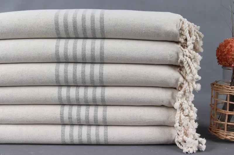 Soft towel, Monogrammed Beach Towel, Fouta towel, Family Gift Basket, 70x40 Linen Striped Towel, Spa Towel, Gift For The Home Decor, Birthday Gift - 2