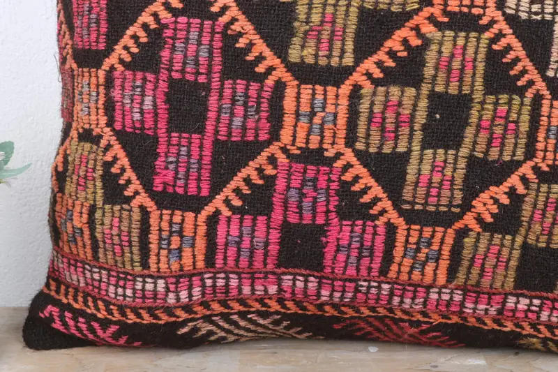 Home Decor Pillow, Cushion Case, Anatolian Pillow Sham, Interior Designer Pillow, 24x24 Pink Pillow Sham, Vintage Kilim Pillow - 3
