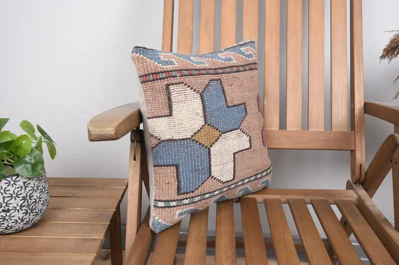 Pillow for Couch, Sustainable Pillow, 14x14 Pink Cushion Case, Turkish Pillow, Handmade Pillow Cover, Pillow, Toss Pillow Case, Home Decor Pillow - 2